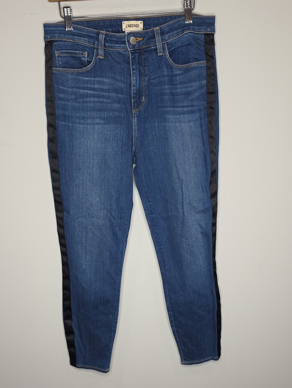 L'AGENCE Margot Skinny High Rise Crop Neptune Wash Size 30